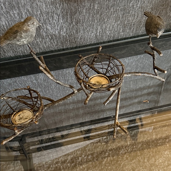 Vintage Rustic Iron Bird Branch/Nest Candle Holder - Picture 6 of 6